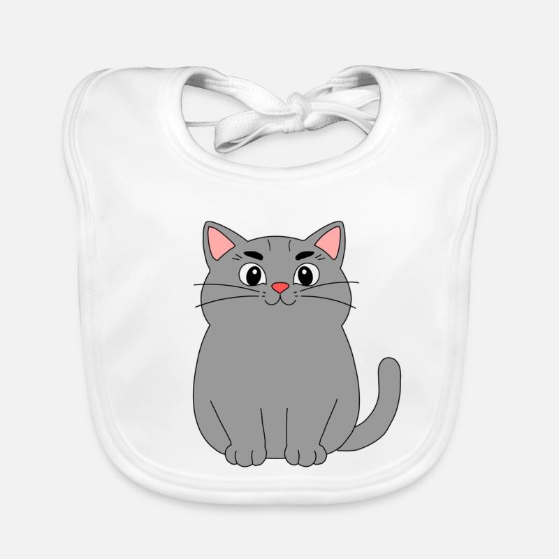 Graue Katze Baby Bio-Lätzchen