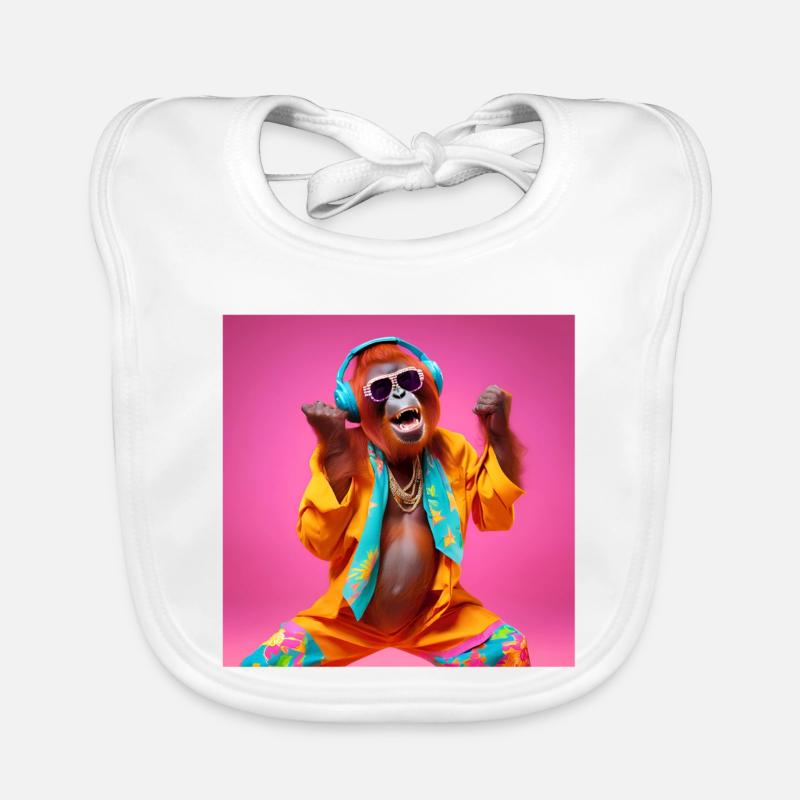 Orangutan, monkey, primate Organic Baby Bibs