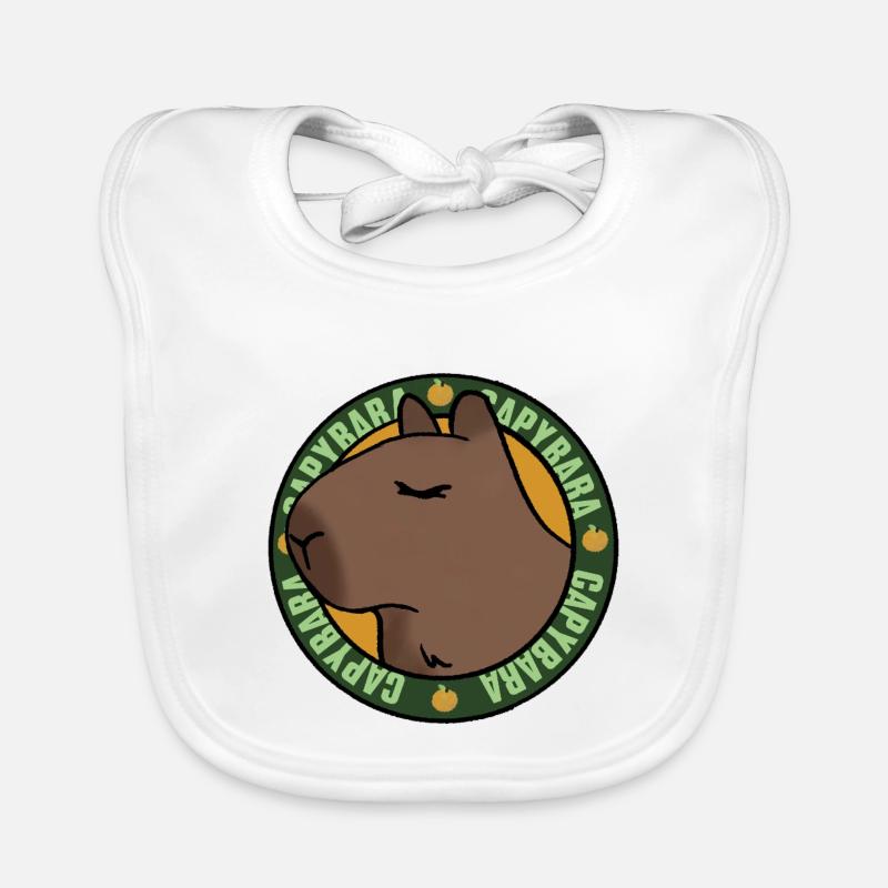 Capybara détendu – Chilled Vibes - Bavoir bio Bébé - blanc