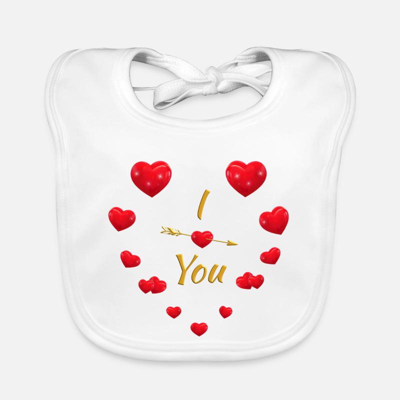 Elegant Heart & Arrow Design for Couples Organic Baby Bibs