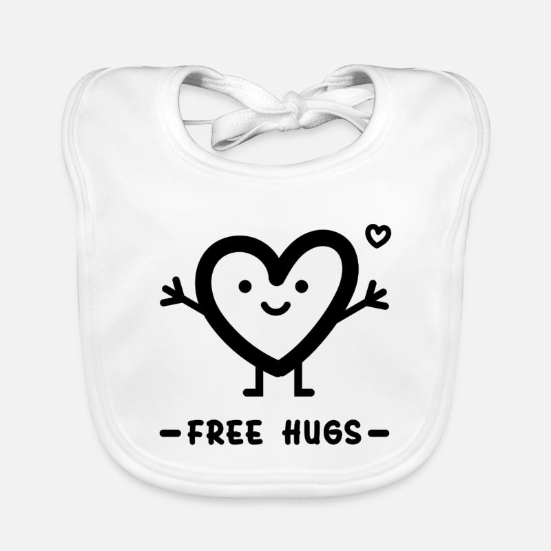 Câlins gratuits pour la Saint-Valentin - Bavoir bio Bébé - blanc