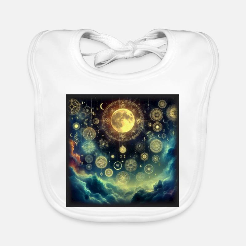 Mystische Astrologie - Baby Bio-Lätzchen - Weiß