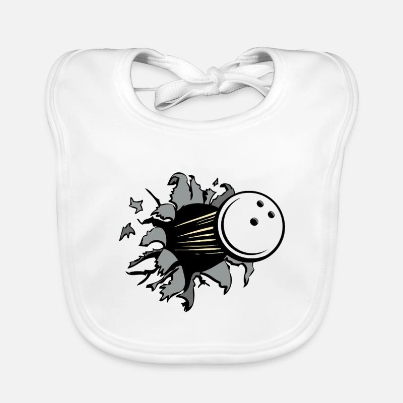 Collision Bowling Ball Breakthrough Organic Baby Bibs