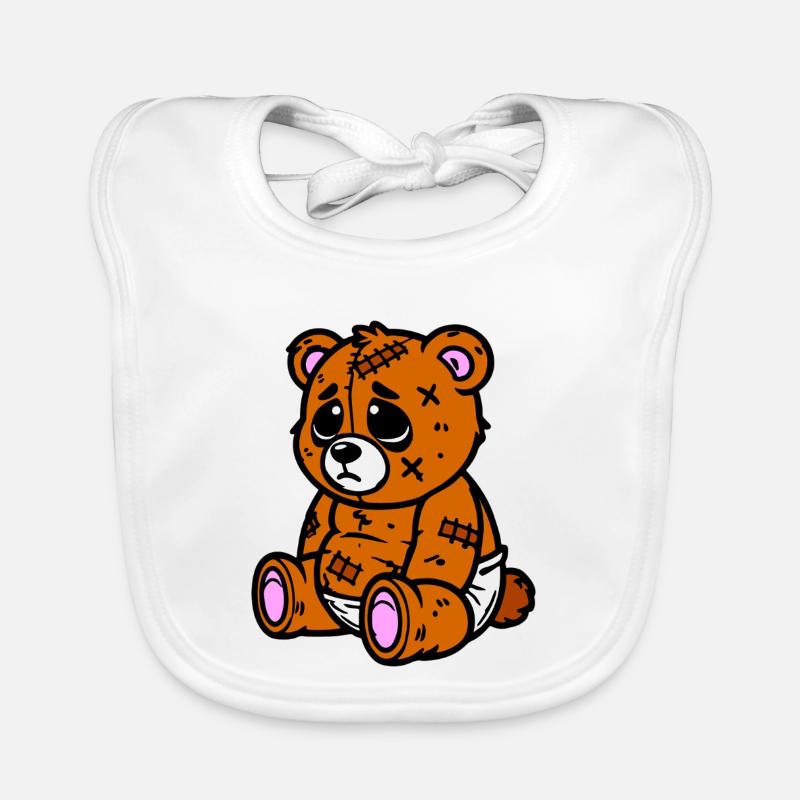 Little sad bear Organic Baby Bibs