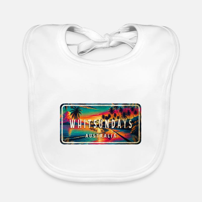 Whitsundays Australia Palm Tree signe Design Bavoir bio Bébé