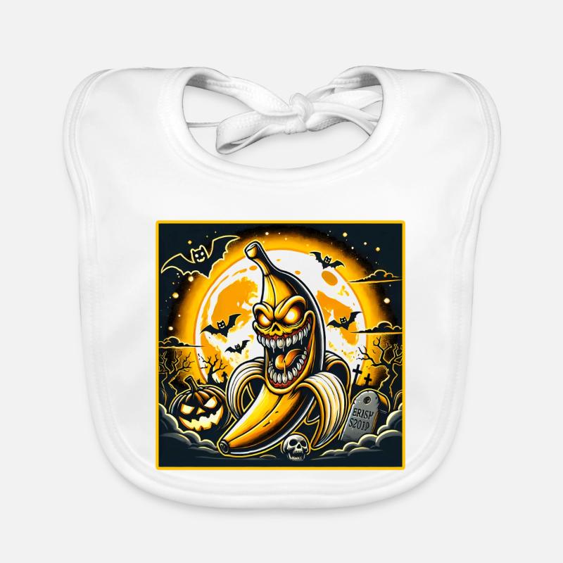 Spooky Halloween Banana Organic Baby Bibs