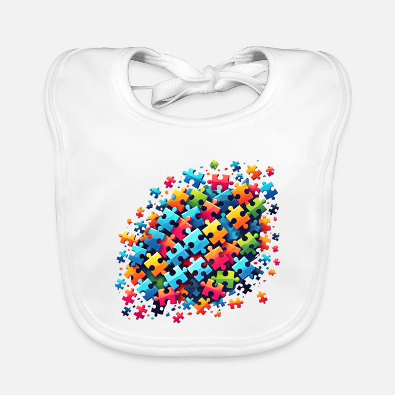 Conception de puzzle coloré pour l’expression créative Bavoir bio Bébé