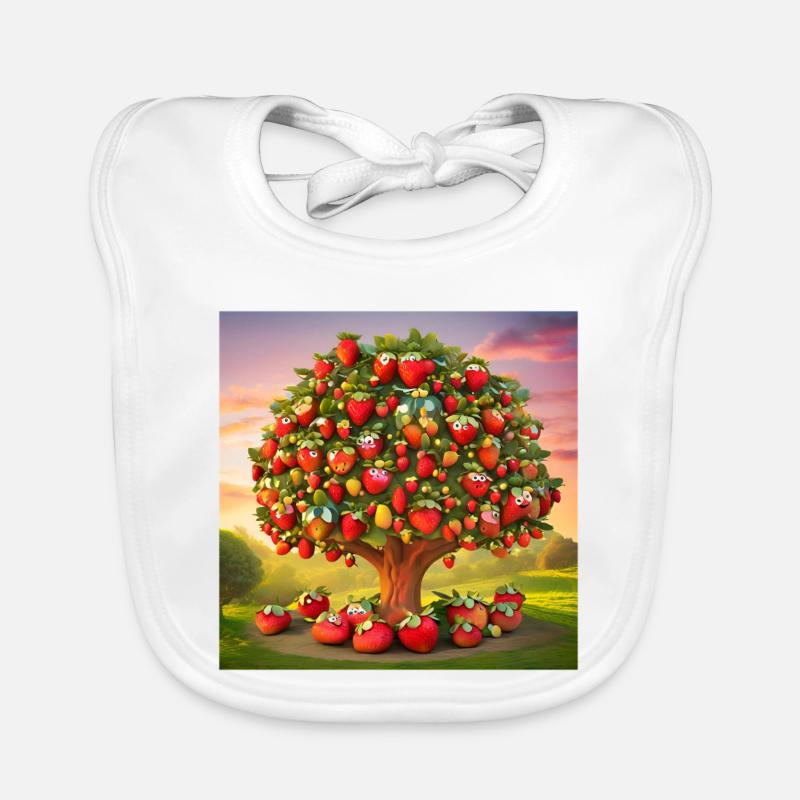 Erdbeere, Obst, ich liebe Erdbeeren Baby Bio-Lätzchen
