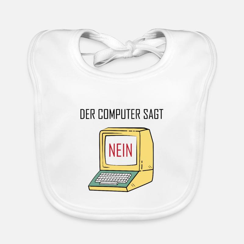 Retro Funny Computer Sagt Nein - Geeky Tech Nerd Organic Baby Bibs