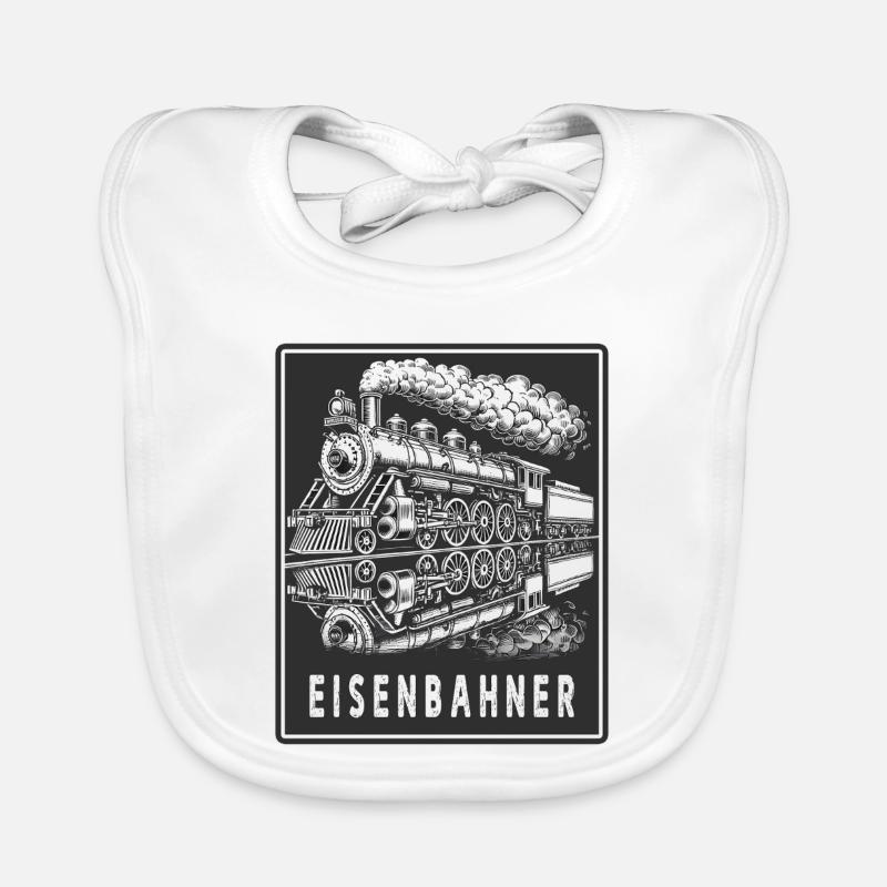 Dampflok Eisenbahner Retro Baby Bio-Lätzchen