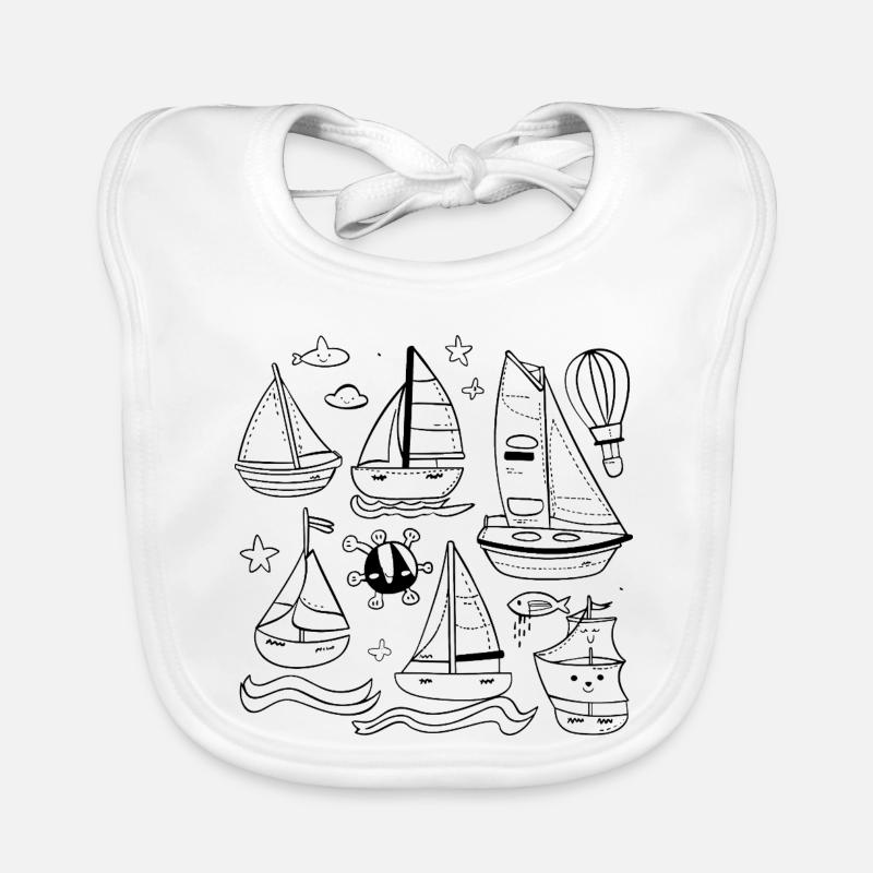 Style de bande dessinée sur la voile Bavoir bio Bébé