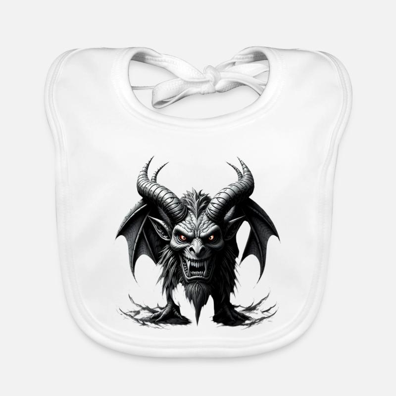 Redoutable Démon avec des cornes et des ailes de chauve-souris Bavoir bio Bébé