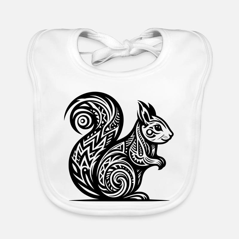 Écureuil tribal Bavoir bio Bébé