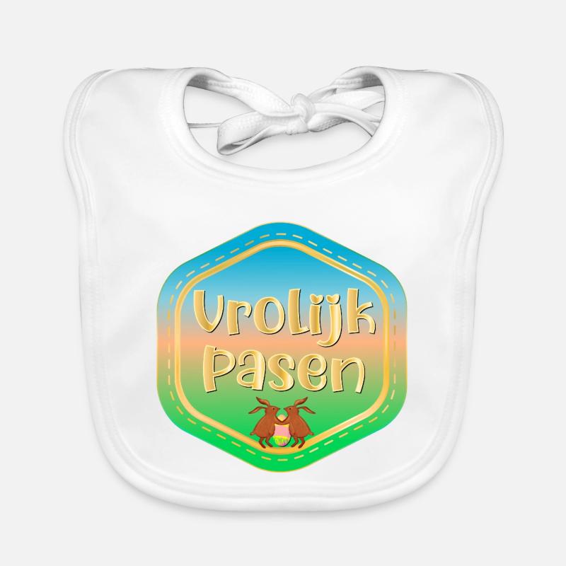 Joyeuses Pâques lapins de Pâques Bavoir bio Bébé