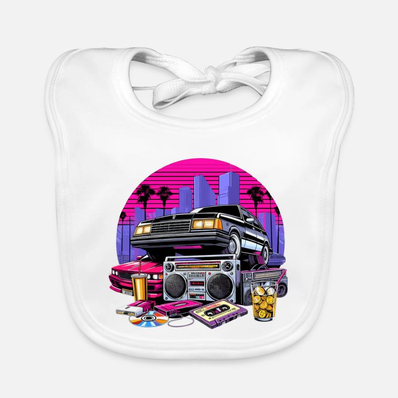 Cassette compacte Ghetto Blaster 90s Cadeau rétro Bavoir bio Bébé