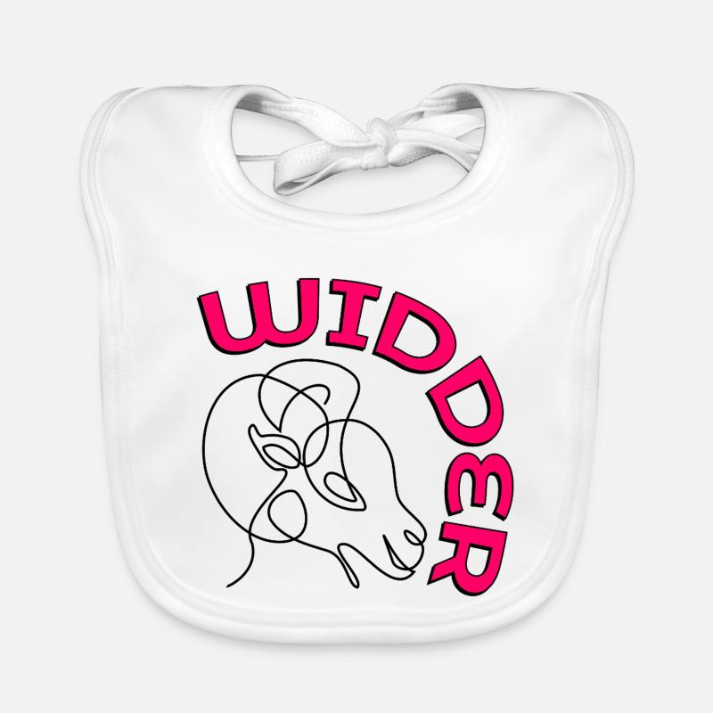 WIDDER SCHAFE BOCK STERNZEICHEN GEBURTSTAG Baby Bio-Lätzchen