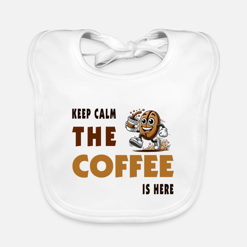 Keep Calm – The Coffee Is Here Baby Bio-Lätzchen