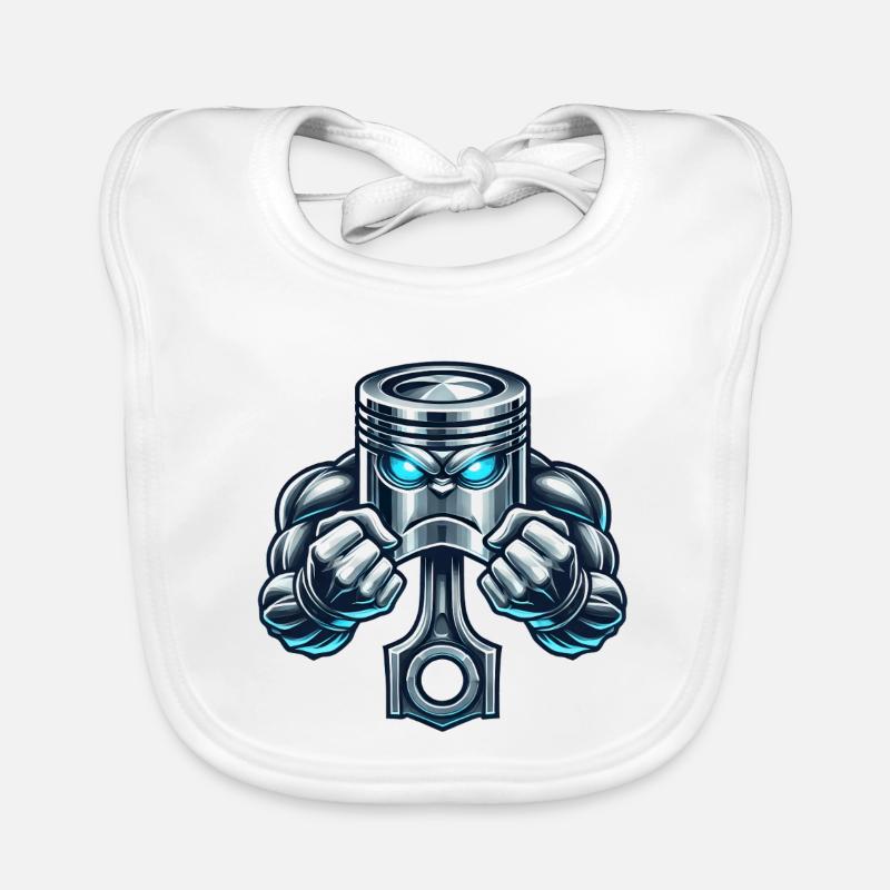 Muscle piston design Organic Baby Bibs