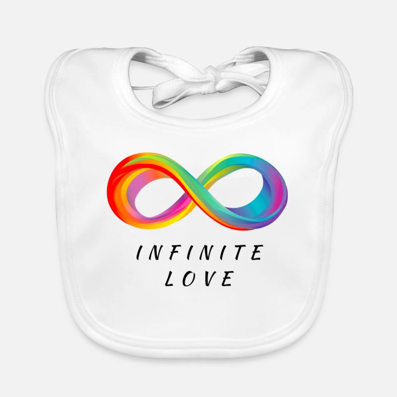 Amour infini - Signe d’infini coloré Bavoir bio Bébé