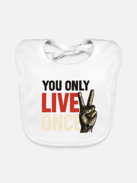 You only live vintage once - Organic Baby Bibs - white - Front