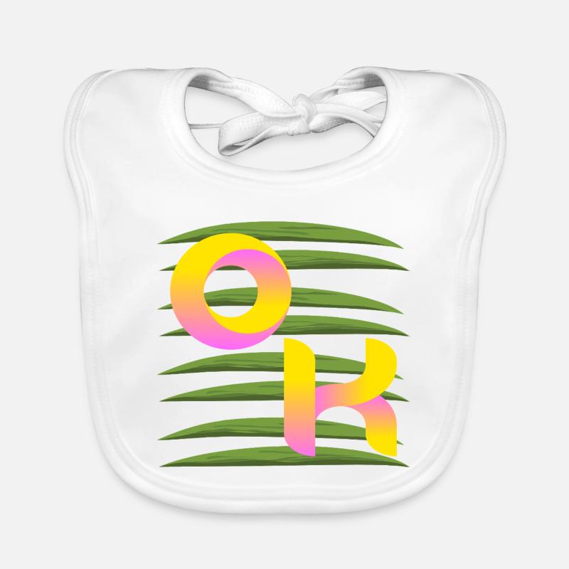 SUMMER PALM TREES OK Organic Baby Bibs