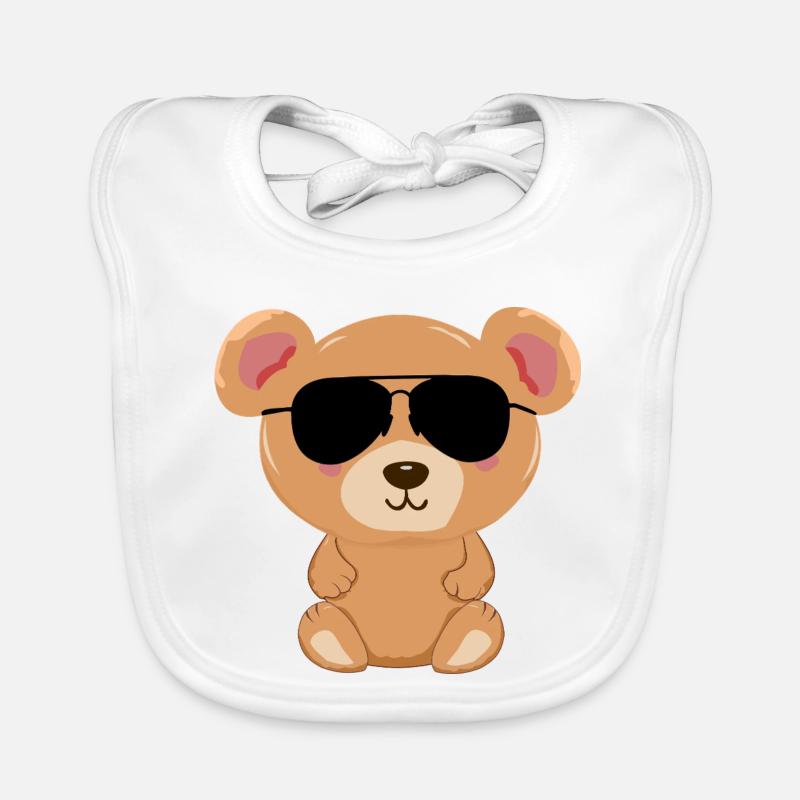 Teddybär - Baby Bio-Lätzchen - Weiß