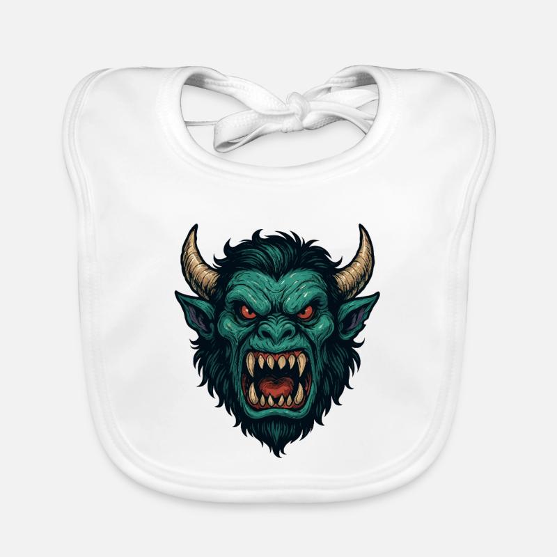 Demonic Wyrm Face Organic Baby Bibs