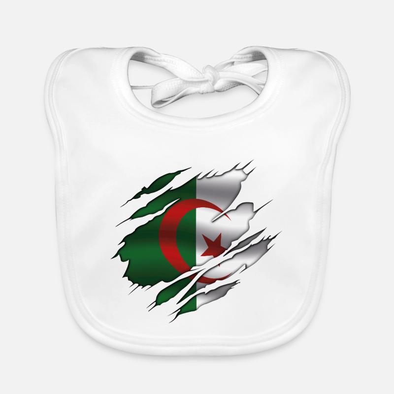 Algeria Flag - Algeria - Torn Flag Organic Baby Bibs