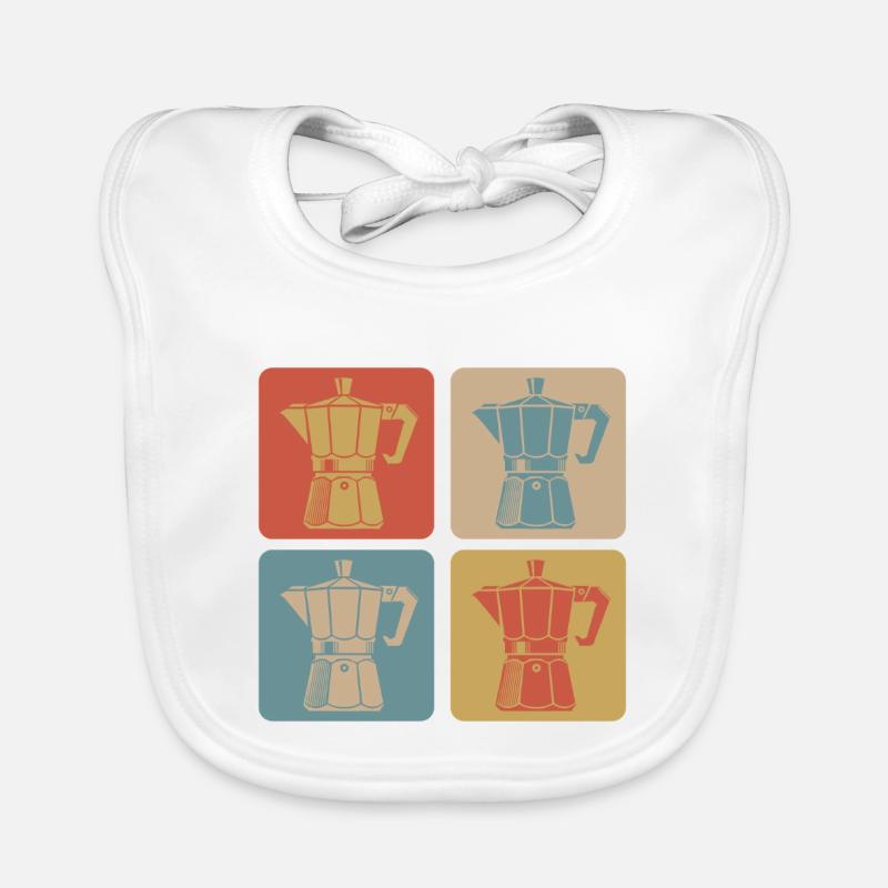 Retro Espresso Maker Organic Baby Bibs