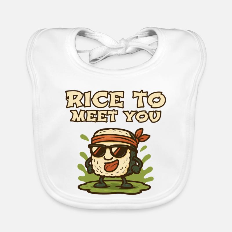 Riz pour te rencontrer Riz de dessins animés Bavoir bio Bébé