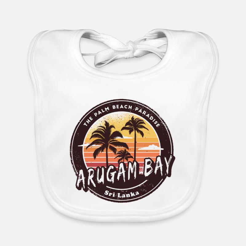 Conception de la plage d’Arugam Bay au Sri Lanka Bavoir bio Bébé