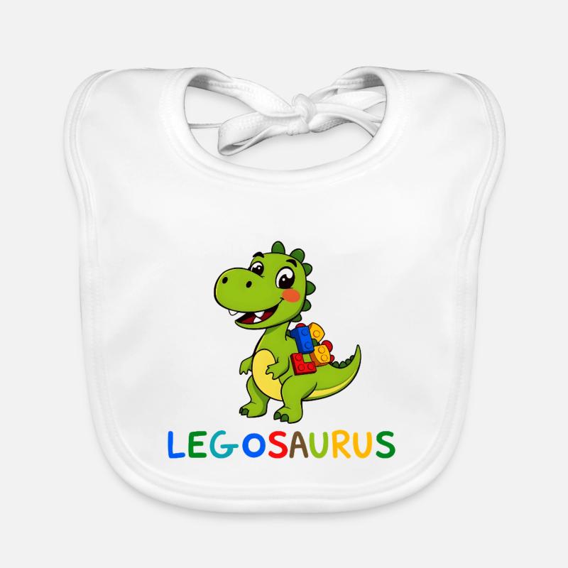Legosaure - Bavoir bio Bébé - blanc