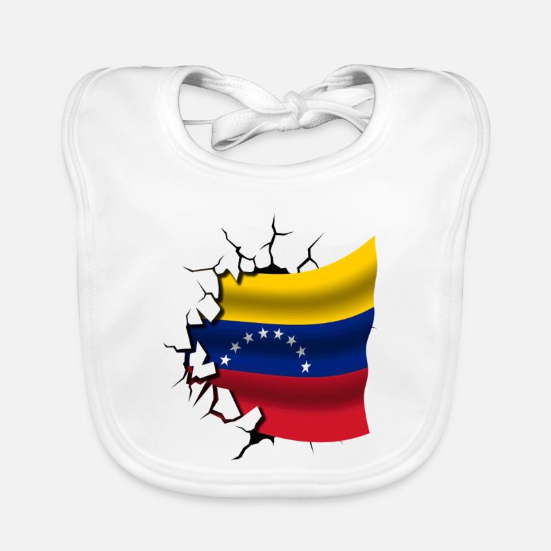Drapeau du Venezuela - Venezuela - Drapeau cassé Bavoir bio Bébé