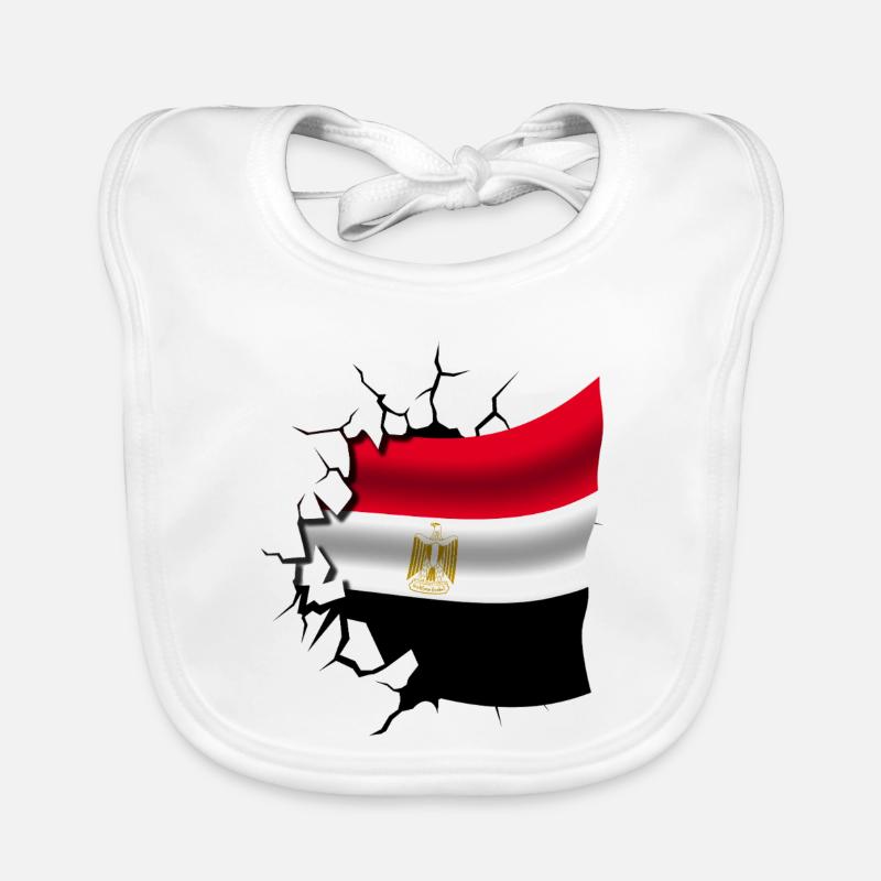 Drapeau de l’Égypte - Égypte - Drapeau Broken Design Bavoir bio Bébé