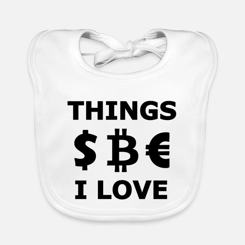 Bitcoin Symbol Design on Dark Background Organic Baby Bibs