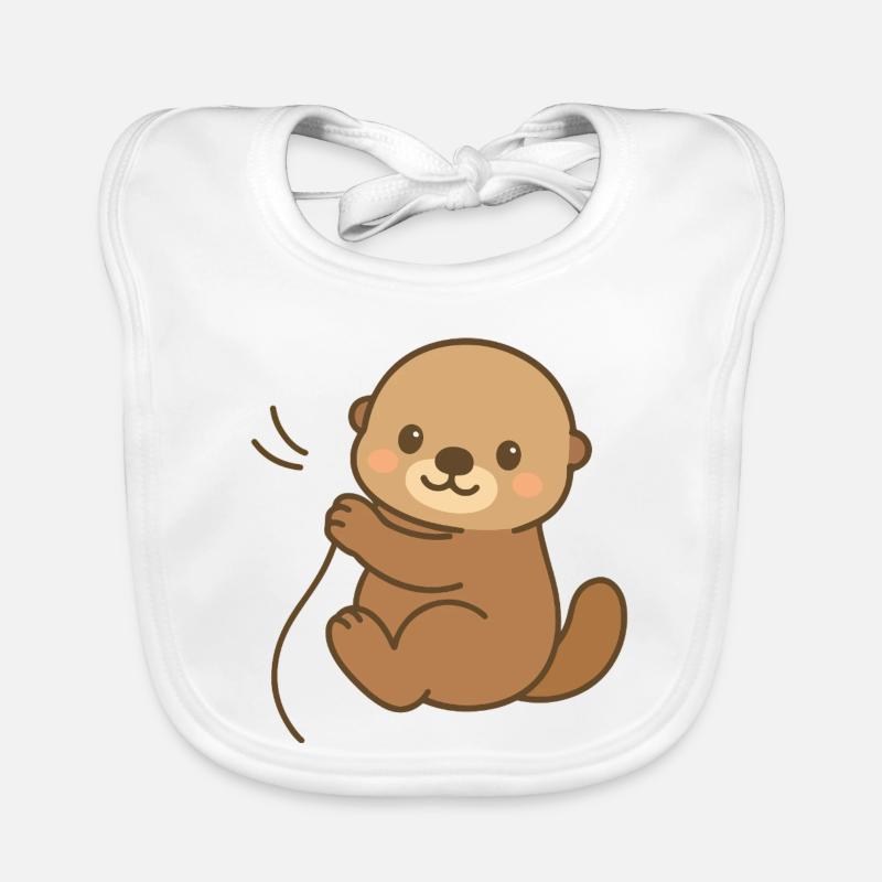 Eingekuschelt Seeotter Baby Bio-Lätzchen