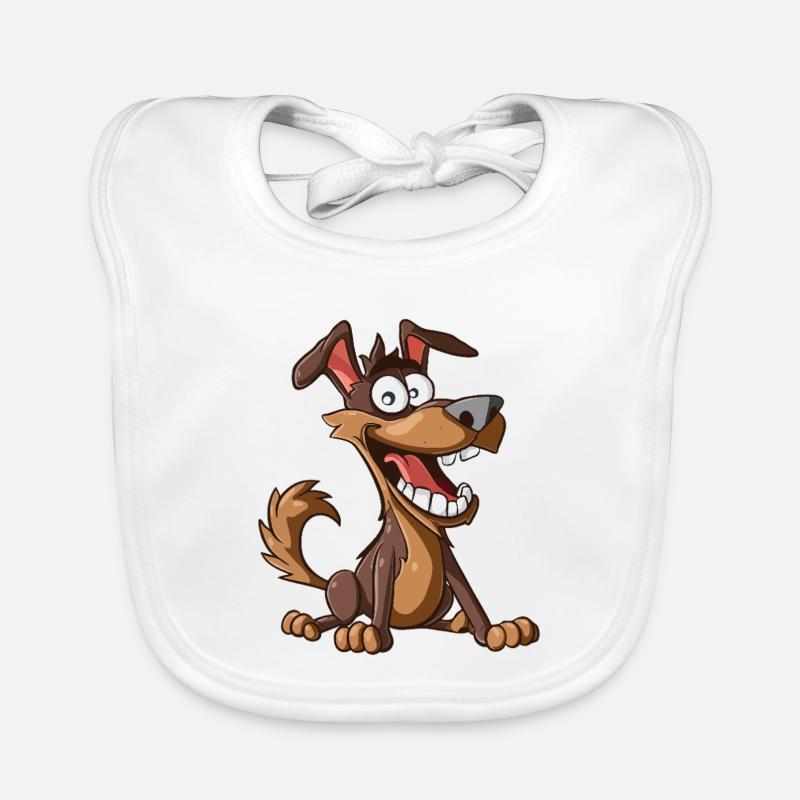 Chien de dessin animé joyeux Bavoir bio Bébé