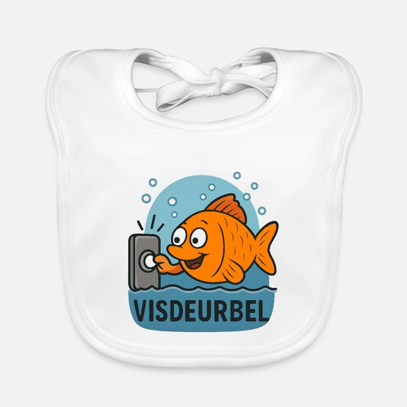 Pêche Fun Poisson Sonnette Dessin Animé Design Bavoir bio Bébé