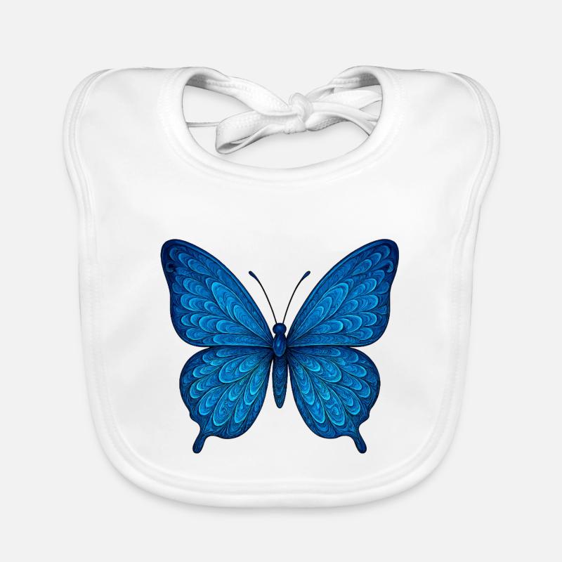 Blauer Schmetterling Baby Bio-Lätzchen