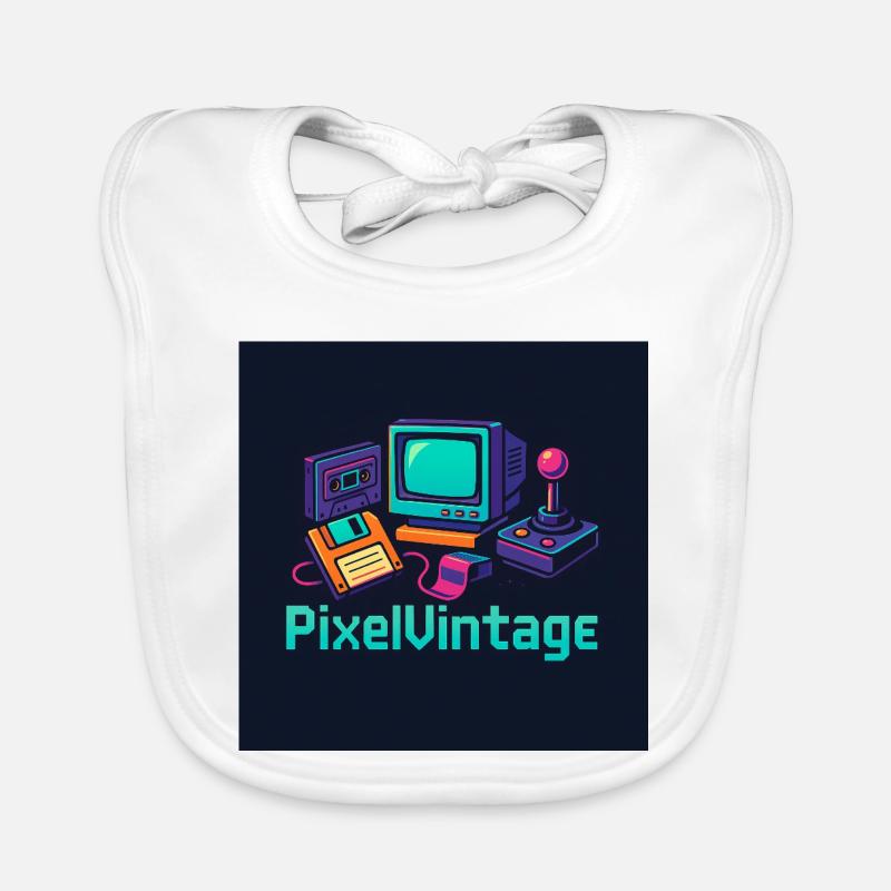 Retro-Computer und Pixel-Konsole Baby Bio-Lätzchen