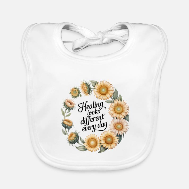 Couronne florale avec citation Bavoir bio Bébé