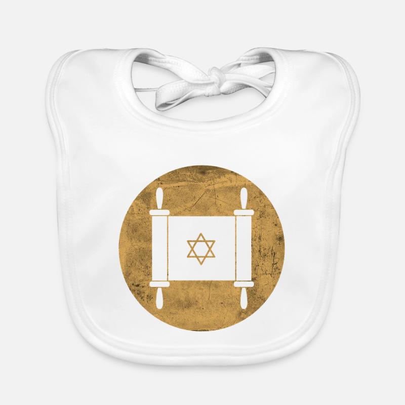 Torah scroll in a golden circle Organic Baby Bibs