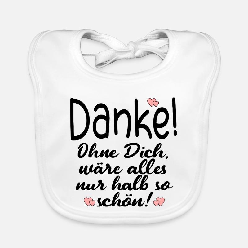 DANKE PARTNERSCHAFT FREUNDSCHAFT Baby Bio-Lätzchen