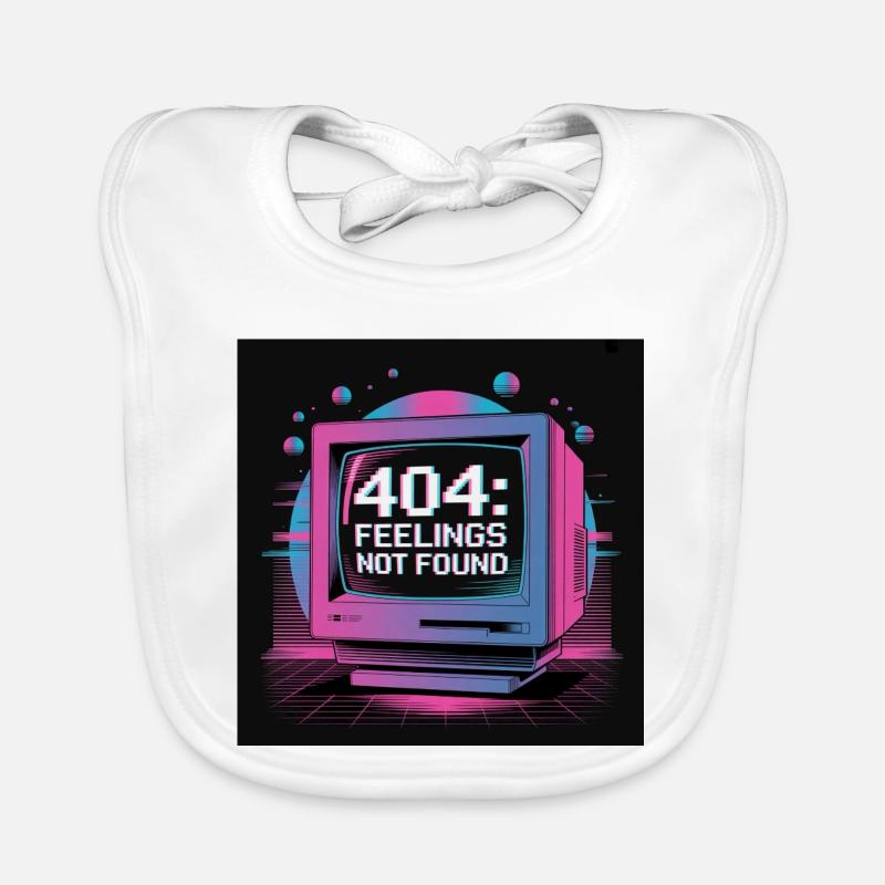 Retro Tech 404 Feelings Not Found Design Organic Baby Bibs