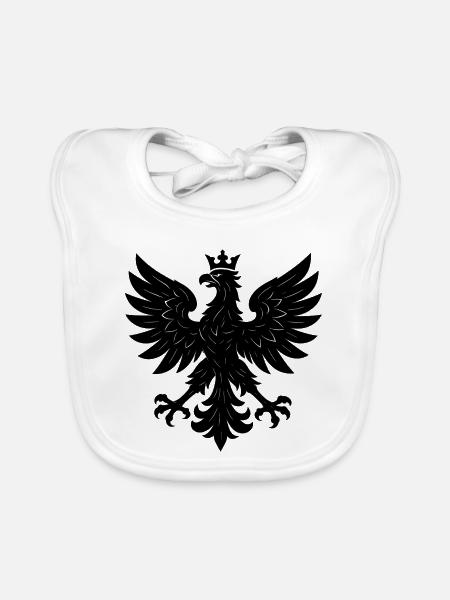 Polen Polska Adler Flagge Fahne grafisch Geschenk - Baby Bio-Lätzchen - Weiß