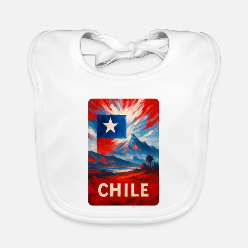 Chili – Drapeau peint et nature Bavoir bio Bébé