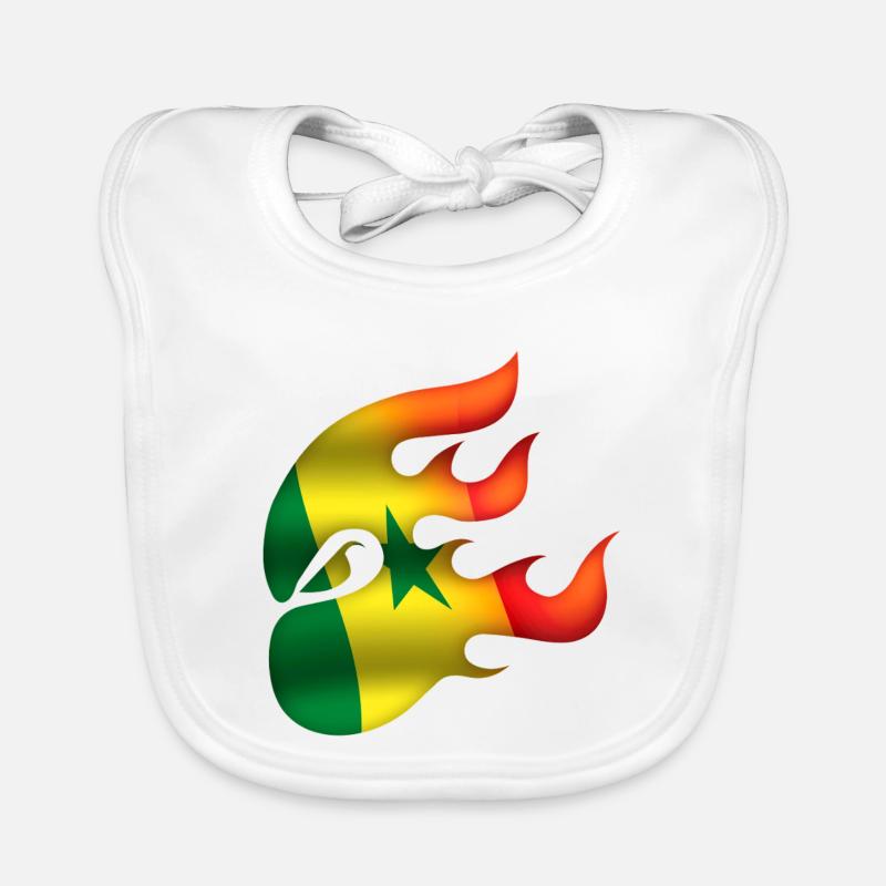 Drapeau du Sénégal - Sénégal - Ninja - Bavoir bio Bébé - blanc
