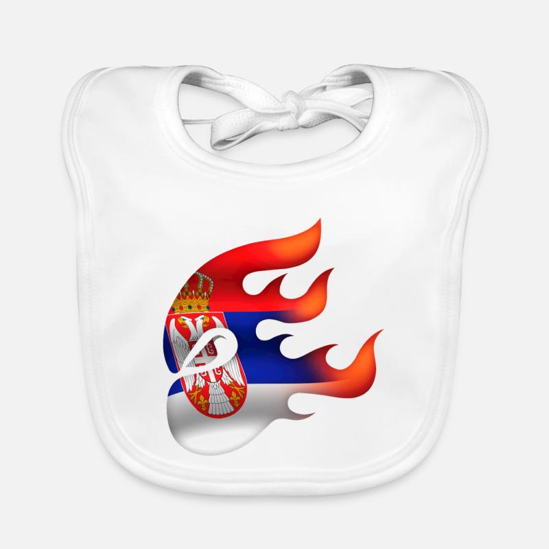 Flagge von Serbien - Serbisch - Ninja Baby Bio-Lätzchen