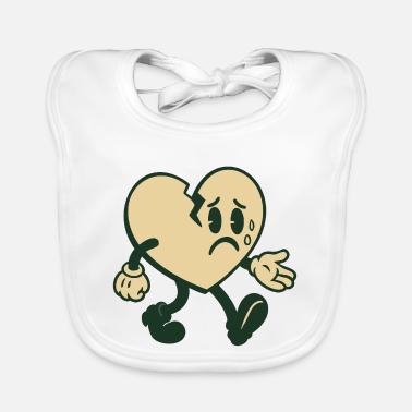 Cuore spezzato con espressione triste Bavaglino ecologico per neonato