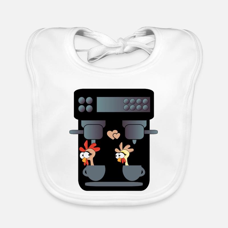 DRÔLE DE POULETS CAFETIÈRE CAFÉ Bavoir bio Bébé